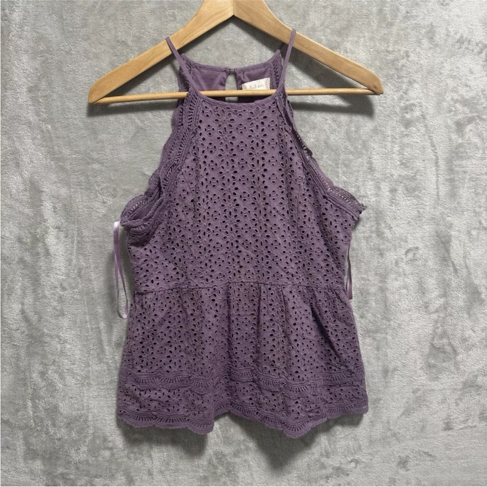 Altar'd State Womens Size Small Fiesta Peplum Top Sleeveless Purple Floral